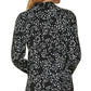 DKNY Feminino Estampa Estrela Botões Frontais Cano Alto Baixo Preto Tamanho Médio
