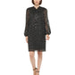 Vestido curto plissado feminino DKNY, preto, tamanho 8