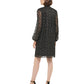Vestido curto plissado feminino DKNY, preto, tamanho 8
