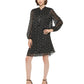 Vestido curto plissado feminino DKNY, preto, tamanho 8