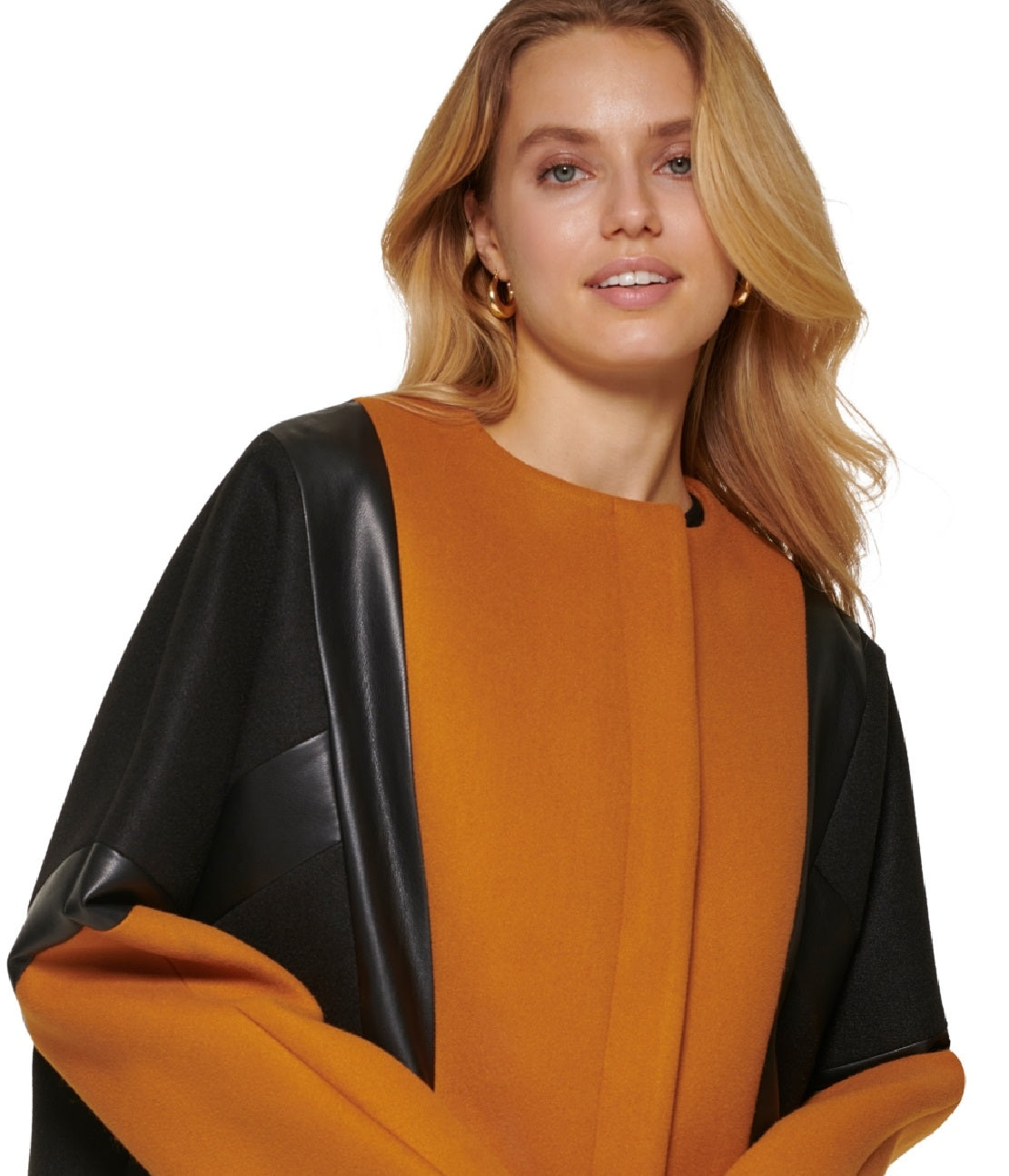 Jaqueta DKNY Mix Media Feminina Marrom Tamanho Grande
