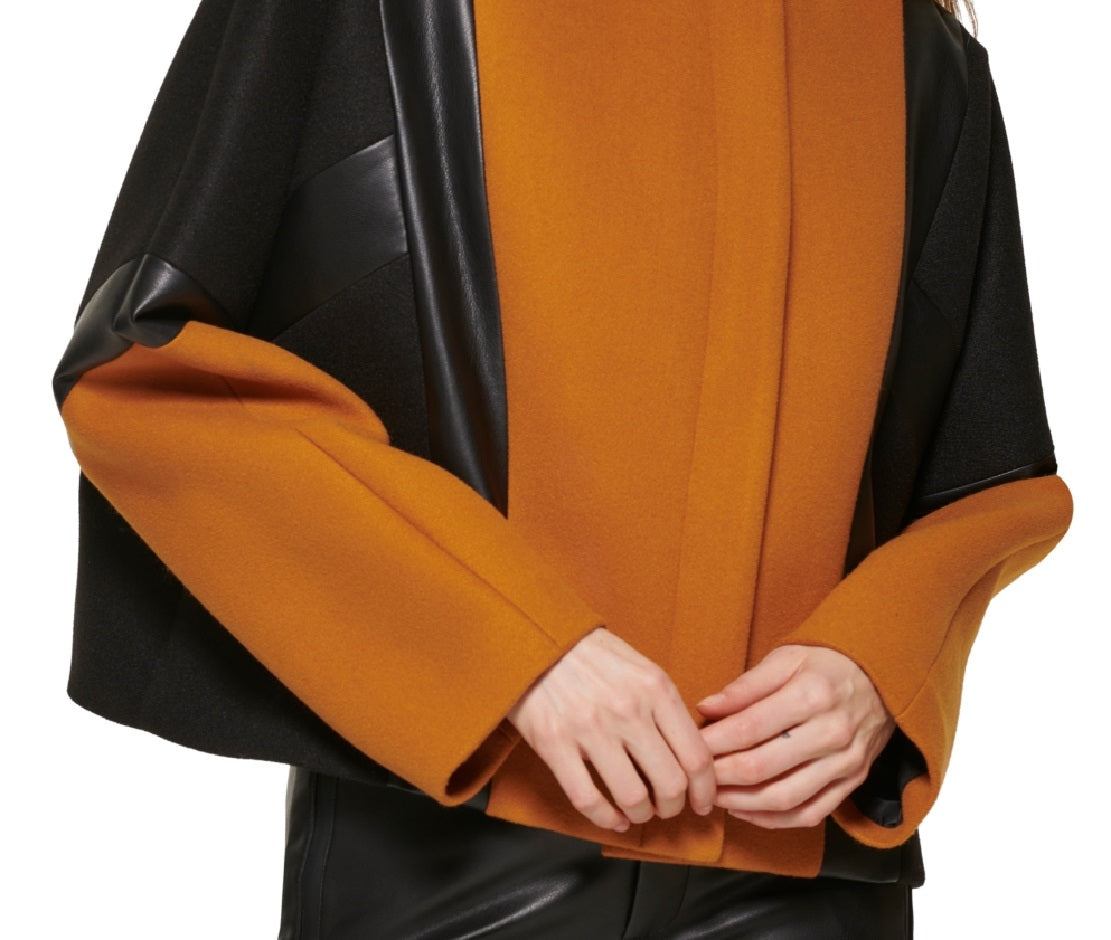 Jaqueta DKNY Mix Media Feminina Marrom Tamanho Grande