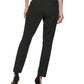 Calça feminina DKNY de cintura média com aba estendida e perna reta, preta, tamanho 12