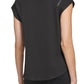 Blusa feminina DKNY com zíper e estampa de mídia mista, preta, tamanho X-S