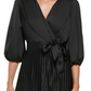 Vestido curto plissado feminino DKNY, preto, tamanho 6