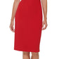 Vestido midi franzido com decote assimétrico feminino DKNY, vermelho, tamanho 12