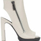 DKNY Malia Square Toe Zip Shooties Feminino Branco Tamanho 8,5