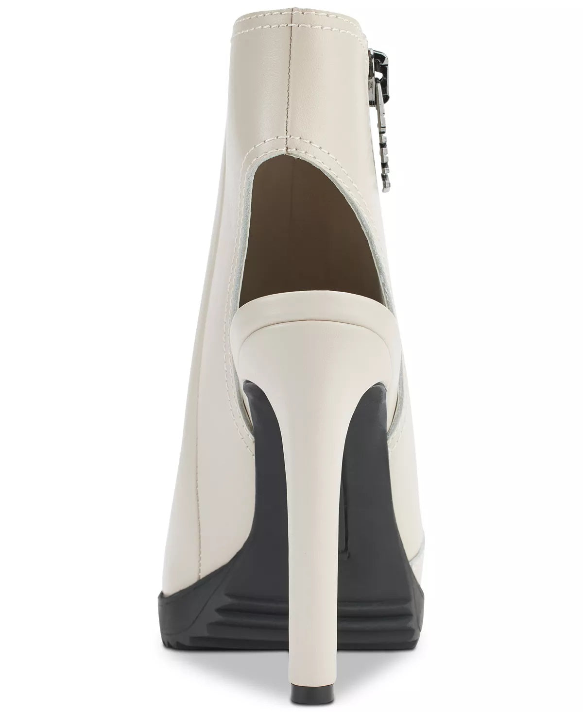 DKNY Malia Square Toe Zip Shooties Feminino Branco Tamanho 8,5