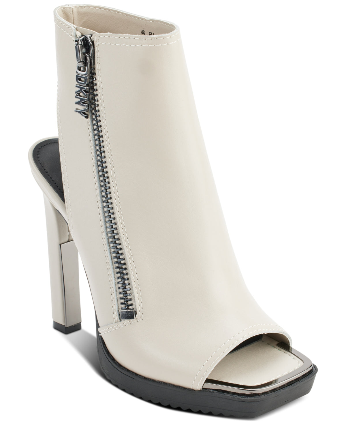 DKNY Malia Square Toe Zip Shooties Feminino Branco Tamanho 8,5