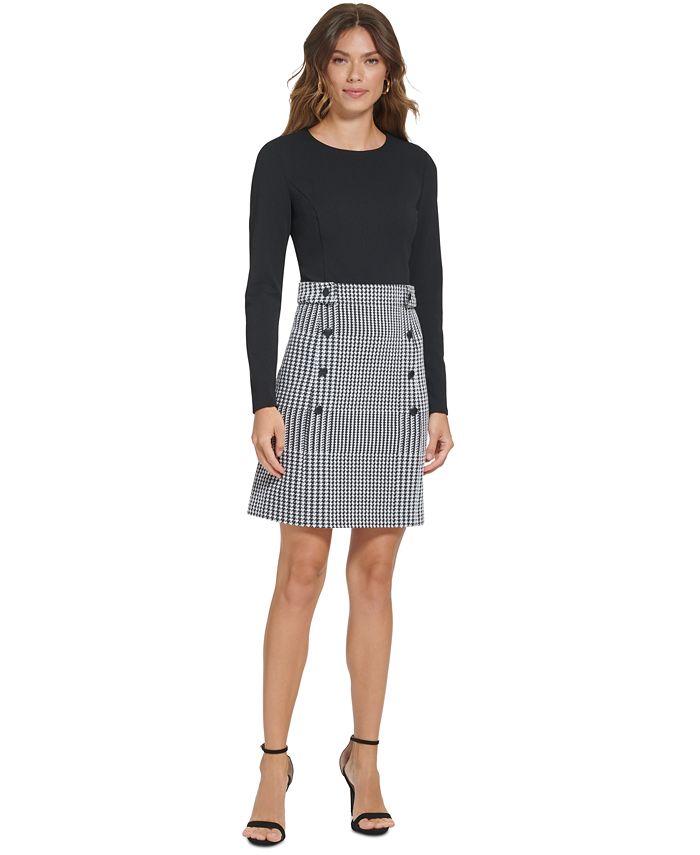 Vestido justo de crepe Scuba feminino DKNY cinza tamanho 8