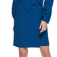 Vestido envelope falso com decote sobrepeliz e manga comprida DKNY feminino, azul, tamanho 10