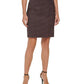 Saia lápis xadrez falso DKNY feminina, marrom, tamanho 6