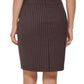 Saia lápis xadrez falso DKNY feminina, marrom, tamanho 6