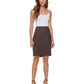Saia lápis xadrez falso DKNY feminina, marrom, tamanho 6