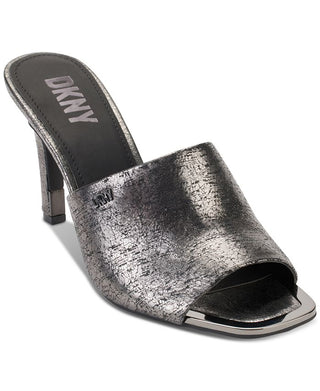 Sandália feminina DKNY Bronx Slip On Mule Cinza Tamanho 7,5