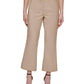 Calça cropped feminina DKNY de cintura média e perna larga, marrom, tamanho 12