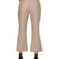 Calça cropped feminina DKNY de cintura média e perna larga, marrom, tamanho 12
