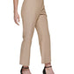 Calça cropped feminina DKNY de cintura média e perna larga, marrom, tamanho 12