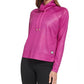 Moletom feminino DKNY Honeycomb Mesh com gola funil, rosa, tamanho extragrande