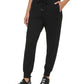 Calça jogger feminina DKNY com strass, preta, tamanho médio