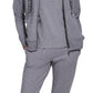 Moletom com capuz feminino DKNY com logotipo metálico em dois tons, cinza, tamanho extragrande
