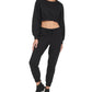 Calça jogger feminina DKNY Active Embellished Relaxed, preta, tamanho médio