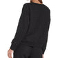 Top DKNY Active Embellished com ombros caídos para mulheres, preto, tamanho pequeno