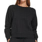 Top DKNY Active Embellished com ombros caídos para mulheres, preto, tamanho pequeno