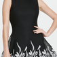 Vestido feminino DKNY Embroide Mesh Fit &amp; Flare, preto, tamanho 16