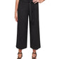 Calça cropped feminina DKNY Wide Leg, preta, tamanho 6, pequena