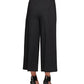 Calça cropped feminina DKNY Wide Leg, preta, tamanho 6, pequena