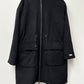 Casaco anorak de lã com capuz feminino DKNY, preto, tamanho grande