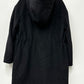 Casaco anorak de lã com capuz feminino DKNY, preto, tamanho grande