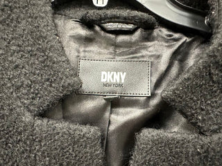 Dkny Women's Single-Breasted Boucle Walker Coat Black Size XL