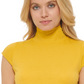 DKNY Blusa de gola alta sem mangas feminina, tamanho grande, amarela