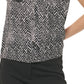 DKNY Gravata Estampada Feminina Gola V Preta Tamanho X-S