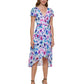 Vestido midi DKNY feminino com zíper, forro transparente, mangas bufantes, decote sobrepeliz, para usar no trabalho, branco, tamanho 14