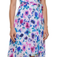 Vestido midi DKNY feminino com zíper, forro transparente, mangas bufantes, decote sobrepeliz, para usar no trabalho, branco, tamanho 14