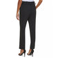 Calça feminina DKNY cintura alta com botões de pressão e cós tipo saco, preta, tamanho 12
