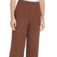 Calça feminina DKNY cintura alta perna larga zíper lateral marrom tamanho 16 petite