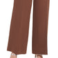 Calça feminina DKNY cintura alta perna larga zíper lateral marrom tamanho 16 petite