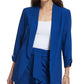Blazer DKNY Feminino Madison com Manga Aba e Um Botão Azul Tamanho 4 Petite