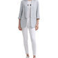 Blazer feminino DKNY com gola xale e manga 3/4, azul, tamanho 6, pequeno