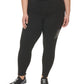 Leggings femininas DKNY com logotipo embelezado, pretas, tamanho 2X