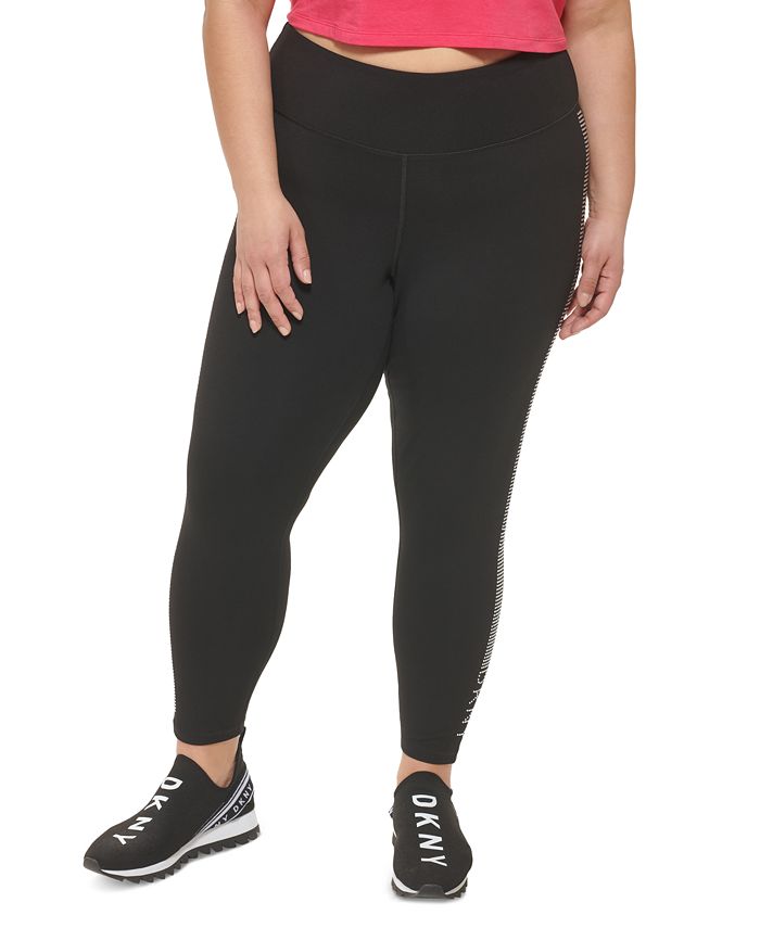 Leggings femininas DKNY de cintura alta 7/8 pretas, tamanho 3X