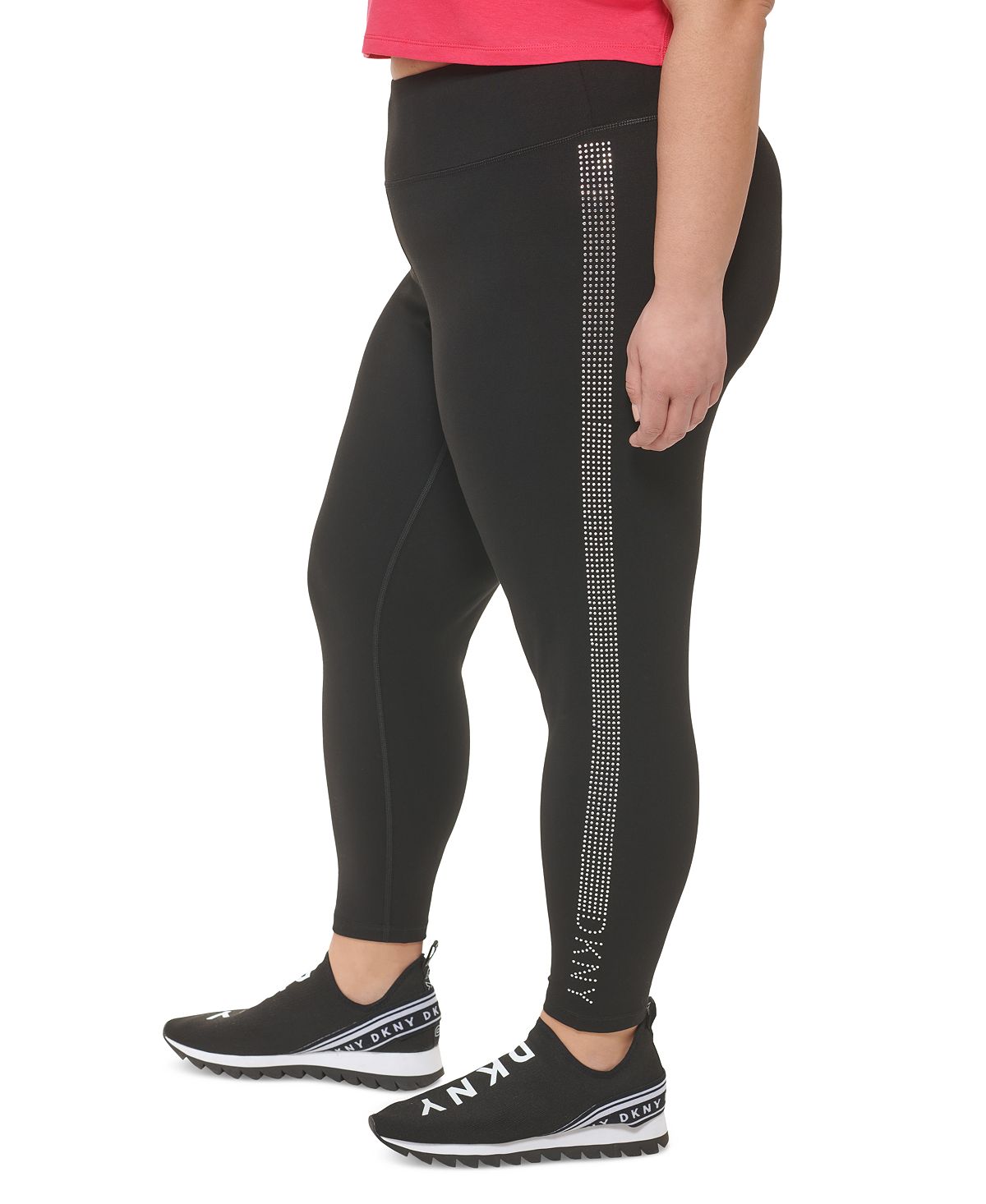 Leggings femininas DKNY de cintura alta 7/8 pretas, tamanho 3X