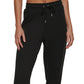 Calça de moletom feminina DKNY com logotipo metálico, preta, tamanho X-S