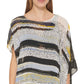 DKNY Kaftan de chiffon assimétrico feminino, saída de banho, azul, tamanho P