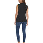 Colete feminino DKNY sem mangas e abotoamento duplo, preto, tamanho 6