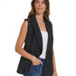 Colete feminino DKNY sem mangas e abotoamento duplo, preto, tamanho 6